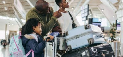 family in the airport